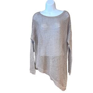 EUC Apt 9 bronze brown, asymmetrical hem, long sleeve bikini coverup sz XL‎